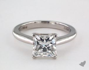 18k White Gold Six Prong Royal Crown Engagement Ring 